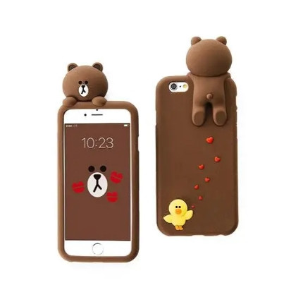 Силіконовий чохол для iPhone 6/6s - Ведмідь та качечка