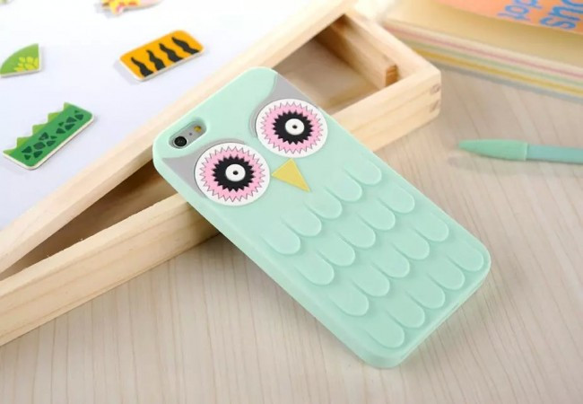 Силіконовий чохол для iPhone 6S/6 - Сова, Ментоловий