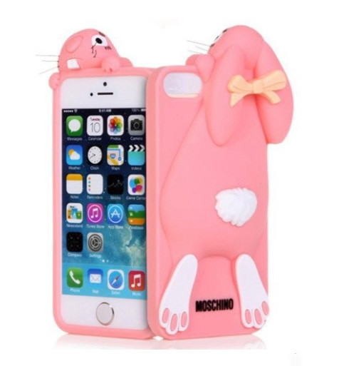 Силіконовий чохол для iPhone 8 Plus / 7 Plus - Violetta Rabbit (Заєць), Рожевий