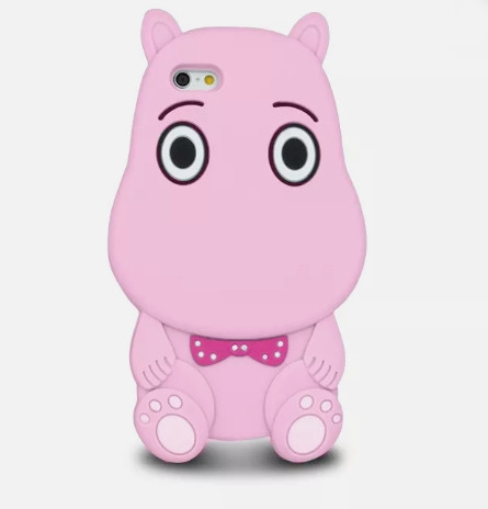 Силіконовий чохол для iPhone SE 2022/2020/8/7 -  3D Hippo (Бегемот), Рожевий