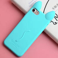 Силіконовий чохол для iPhone SE 2022/2020/8/7 - Вушка Кота CoCo Cat, Блакитний