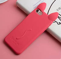 Силіконовий чохол для iPhone SE 2022/2020/8/7 - Вушка Кота CoCo Cat, Малиновий