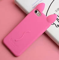 Силіконовий чохол для iPhone SE 2022/2020/8/7 - Вушка Кота CoCo Cat, Рожевий
