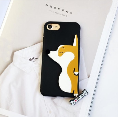 Силіконовий чохол для iPhone SE 2022/2020/8/7 - I love My Dog, Чорний