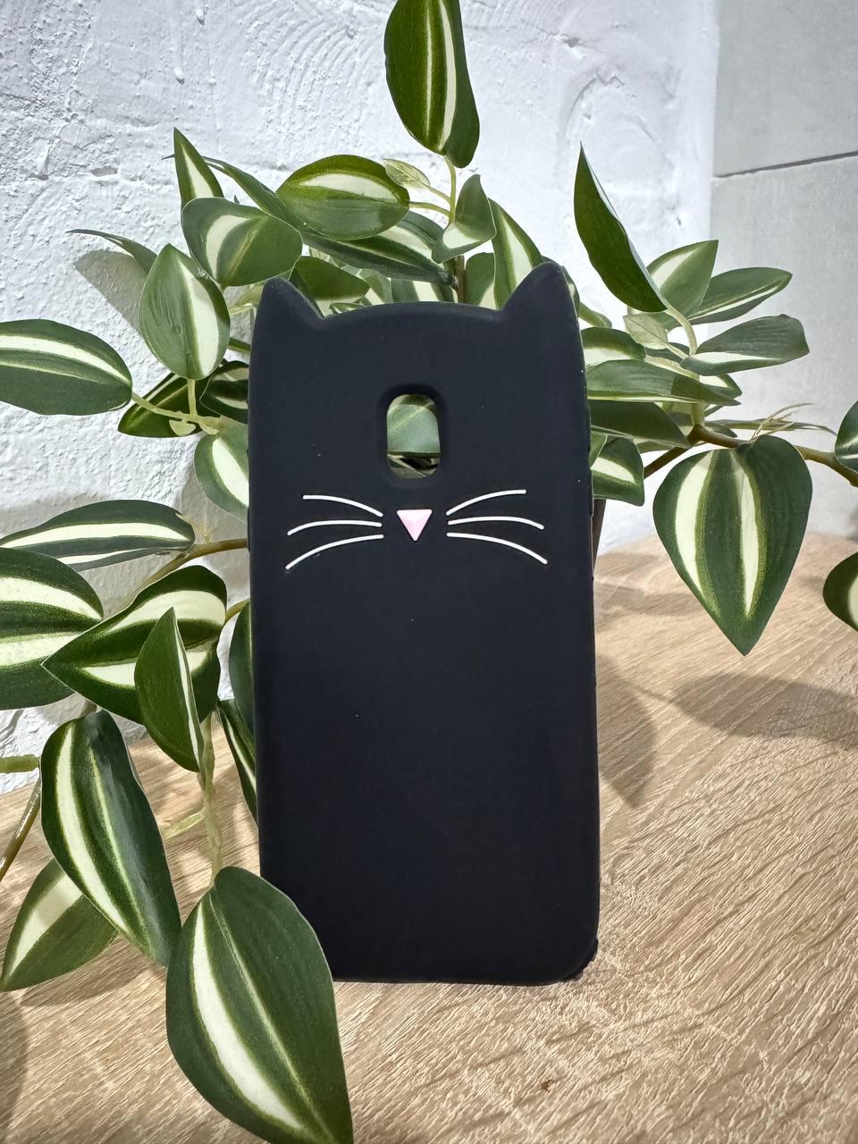 Силіконовий чохол для Samsung Galaxy J730 / J7 2017 - 3D Cat (Кіт з вусами), Чорний