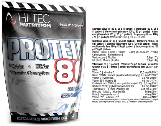 Протеїн Hi-Tec Protein 80 2250 грамів, фото 3