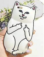 Силіконовий чохол для iPhone 8 Plus / 7 Plus - Cat F**k, Білий