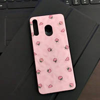 Чохол для Samsung Galaxy M30 - Ромби Полуниця, Рожевий