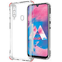 Силіконовий чохол для Samsung Galaxy M30 / A40S — Прозорий (з заглушками)