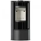 Піч-камін на дровах Kratki ERIK Ø 150. Сучасне опалення в опорядженій кераміці GRAFITE SATIN зі сталі, фото 2