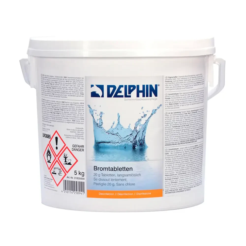 Бром таблетки (20г) 5кг, Delphin.Засіб для догляду за водою у басейні, фото 1