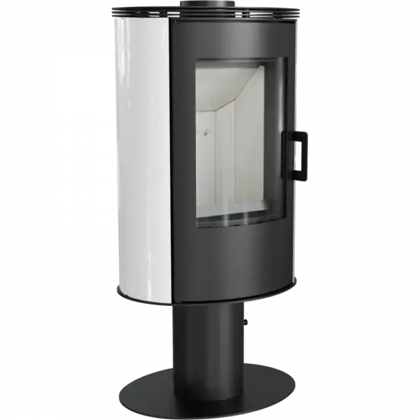 Піч-камін на дровах до 80 м² Kratki KOZA AB S/N/O/DR біла. Сучасне опалення з кахлю 8 кВт, фото 1