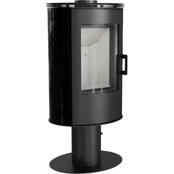 Піч-камін на дровах до 80 м² Kratki KOZA AB S/N/DR чорна. Сучасне опалення з кахлю 8 кВт, фото 1