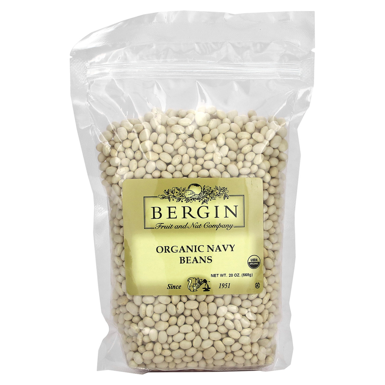 Bergin Fruit and Nut Company, Organic Navy Beans, 20 oz (568 g), Київ, фото 1