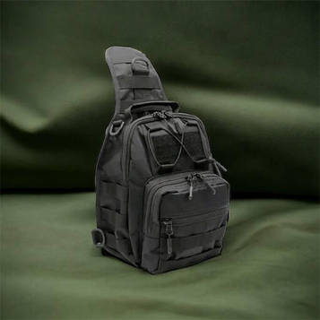 Набір: армійська чорна сумка + тактичний ліхтар професійний POLICE BL-X71-P50