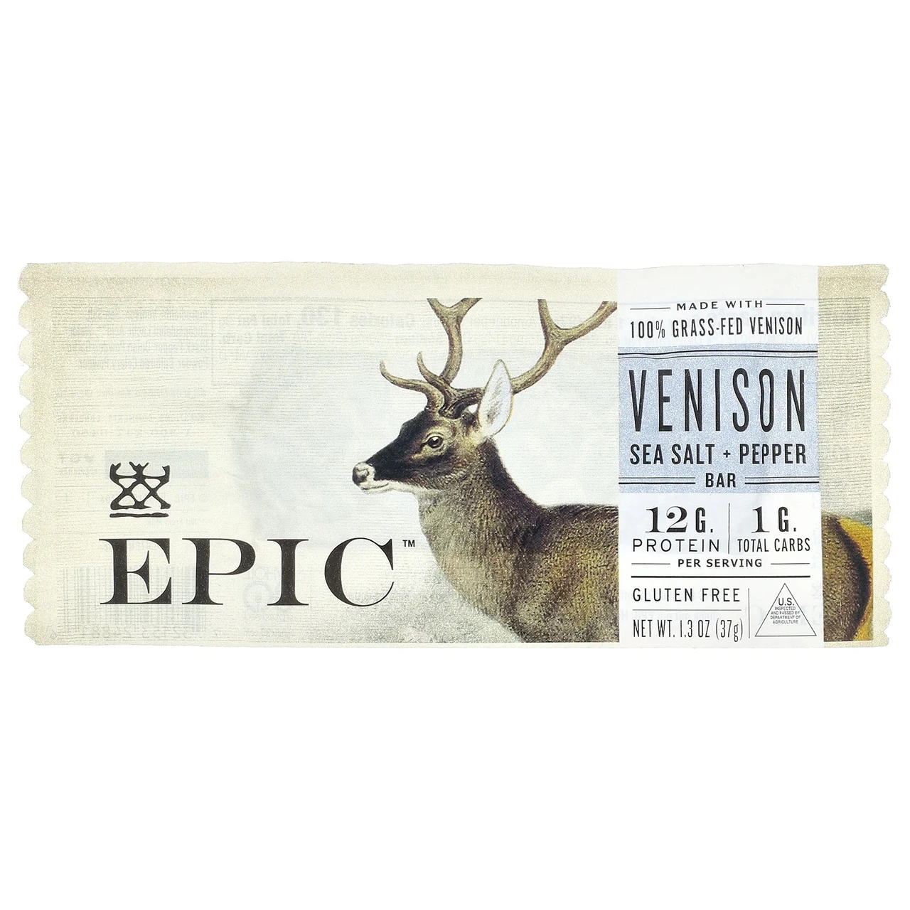 Epic Bar, Venison Sea Salt + Pepper Bar, 1.3 oz (37 g) Киев, Київ