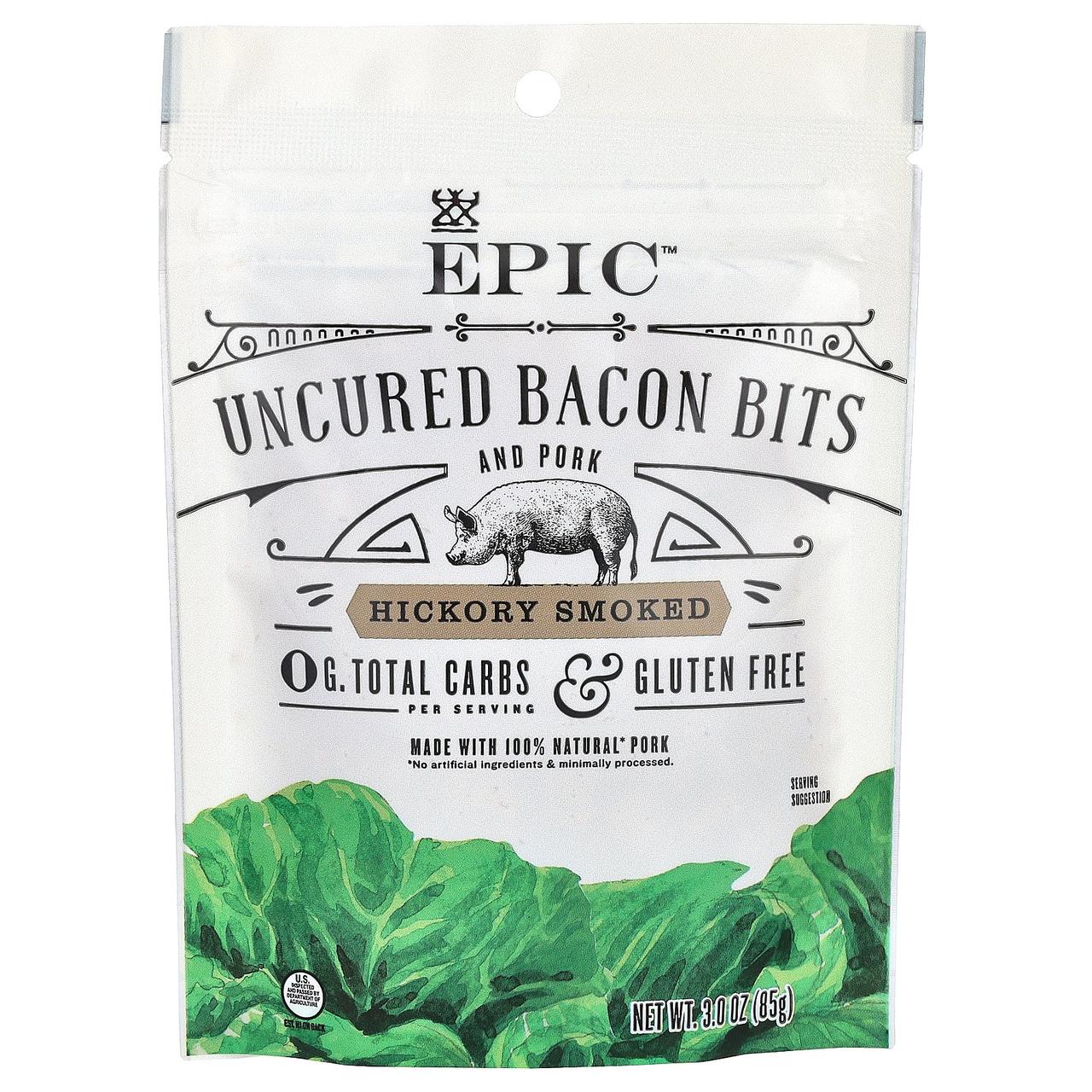 Epic Bar, Uncured Bacon Bits and Pork, Hickory Smoked, 3 oz (85 g) Киев, Київ
