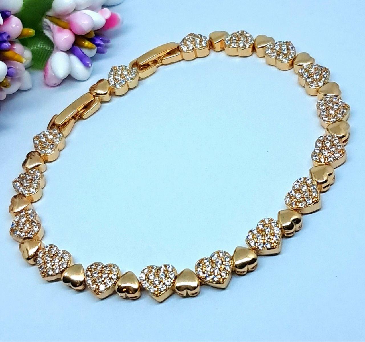 Браслет Сердечки б-5011 медичний сплав ХР розмір регульований 17-19 см ширина 6 мм