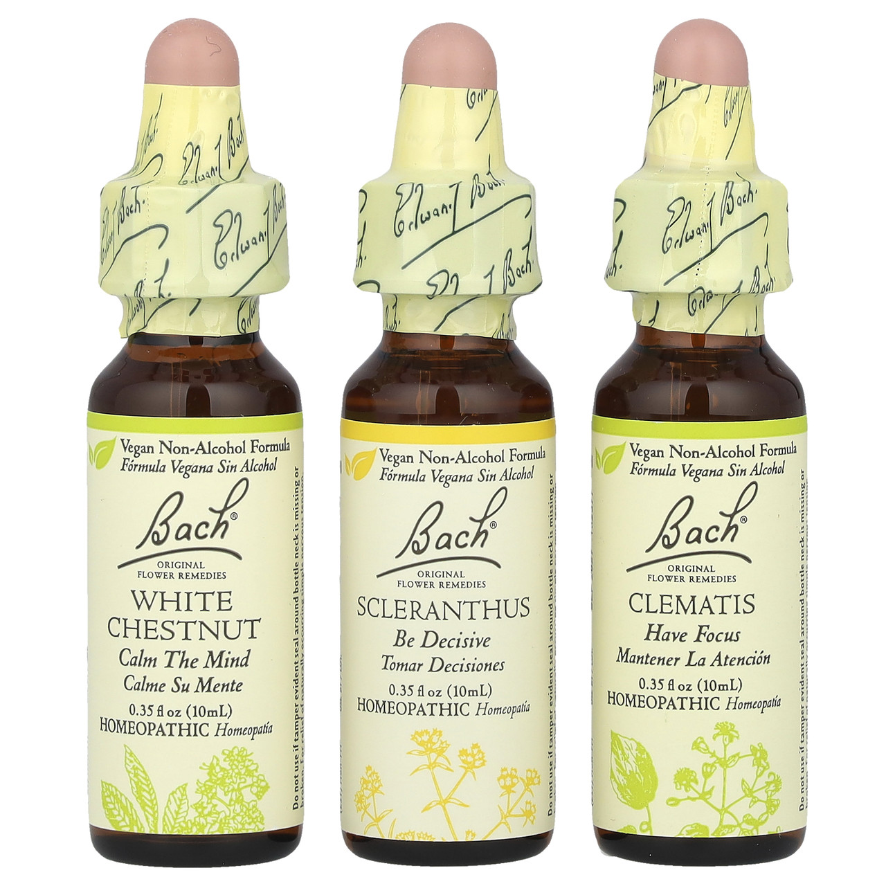Bach, Original Flower Remedies, набір для фокусування, ясність розуму, 3 піпетки, 10 мл (0,35 рідк. Унції), Київ