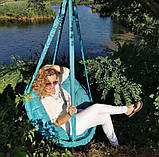 Одномісні садові гойдалки, Підвісне крісло гамак для квартири та дачі діаметр 95 см, Гойдалка для відпочинку, фото 6