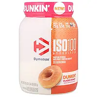 Dymatize, ISO100® Hydrolyzed, 100% ізолят сироваткового протеїну, глазурований пончик Dunkin®, 610 г (1,34