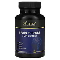 Ageless Foundation Laboratories, добавка для підтримки мозку, 60 капсул