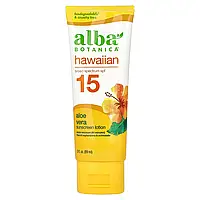 Alba Botanica, гавайський сонцезахисний лосьйон, SPF 15, алое вера, 89 мл (3 рідк. унції)