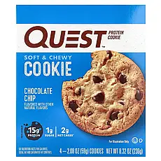 Quest Nutrition, Протеїнове печиво, шоколадна крихта, 4 пакетики, 59 г (2,08 унції), Київ