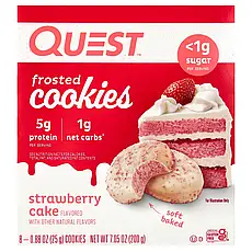 Quest Nutrition, глазуроване печиво, полуничний торт, 8 шт. по 25 г (0,88 унції) Київ, Київ