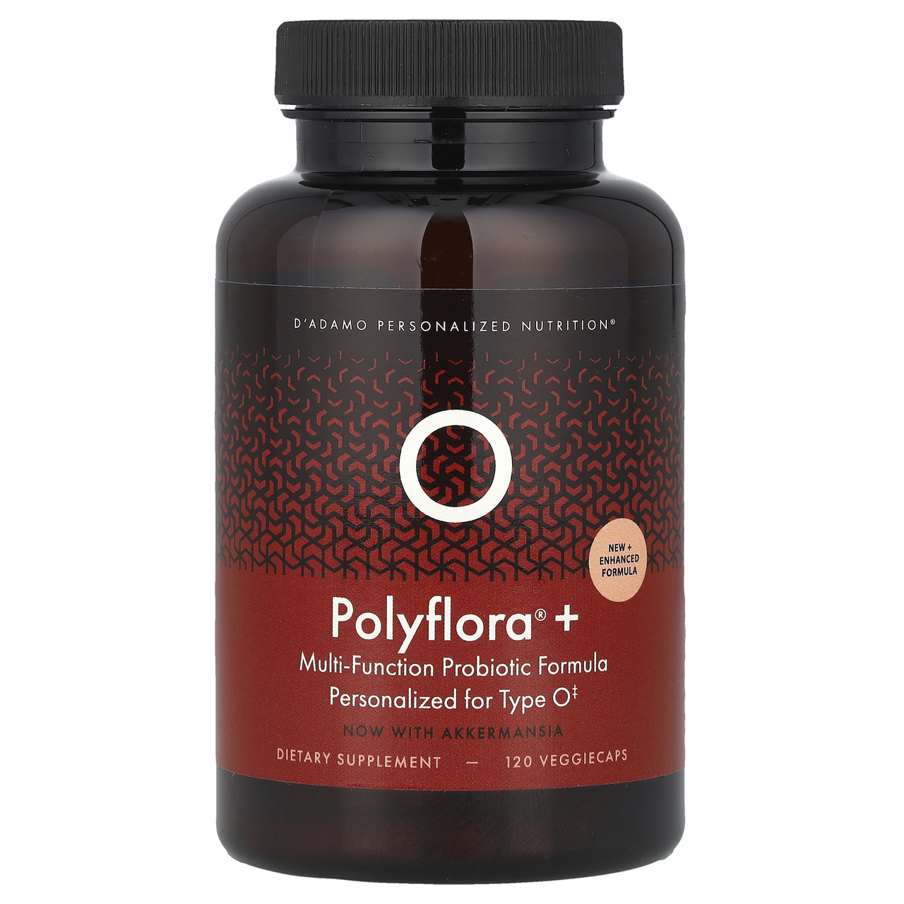 D'adamo, Polyflora® + O, багатофункціональна формула з пробіотиками, 120 рослинних капсул, Київ