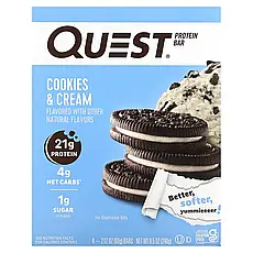 Quest Nutrition, Протеїновий батончик, печиво та крем, 4 батончики, 60 г (2,12 унції) кожен, Київ