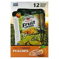 Brothers-All-Natural, фруктові чипси, зі смаком персика, 12 окремих порційних пакетиків по 8 г (0,28 Дніпро