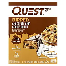 Quest Nutrition, Протеїновий батончик, тісто з шоколадною крихтою, 4 батончики, 50 г (1,76 унції), Київ