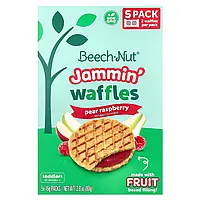 Beech-Nut, Jammin 'Waffles, для дітей від 12 місяців, груша та малина, 5 пакетиків по 16 г (0,56 унції)