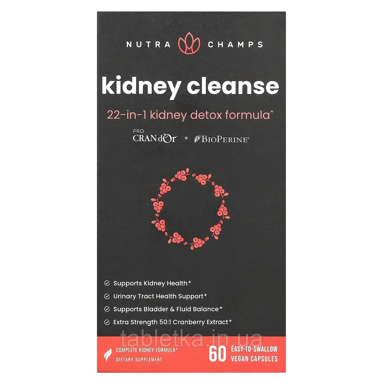 NutraChamps, Kidney Cleanse, 60 веганських капсул, які легко ковтати