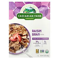 Cascadian Farm, Органічні пластівці з висівками з родзинками, 340 г (12 унцій)