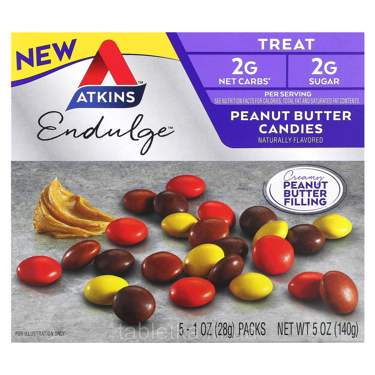 Atkins, Treat, Endulge, Meal Bar, цукерки з арахісовою пастою, 5 батончиків, по 28 г (1 унція) Дніпро
