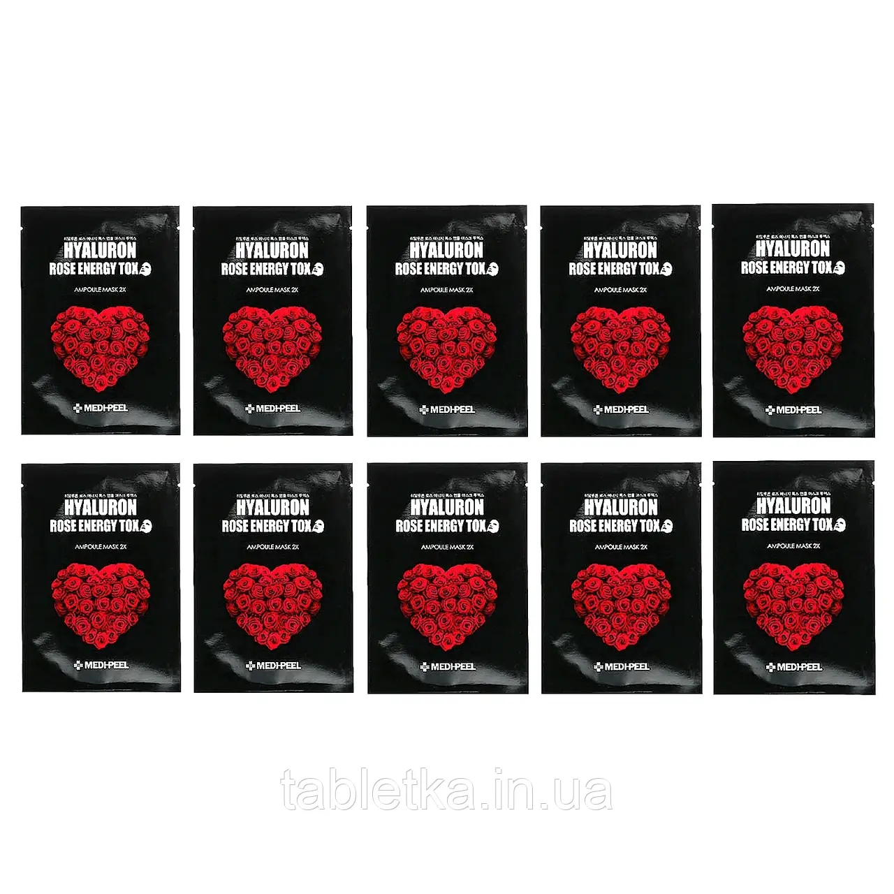 Medi-Peel, Hyaluron Rose Energy Tox, Ampoule Beauty Mask 2X, 10 Sheet Masks, 1.01 fl oz (30 ml) Each Днепр