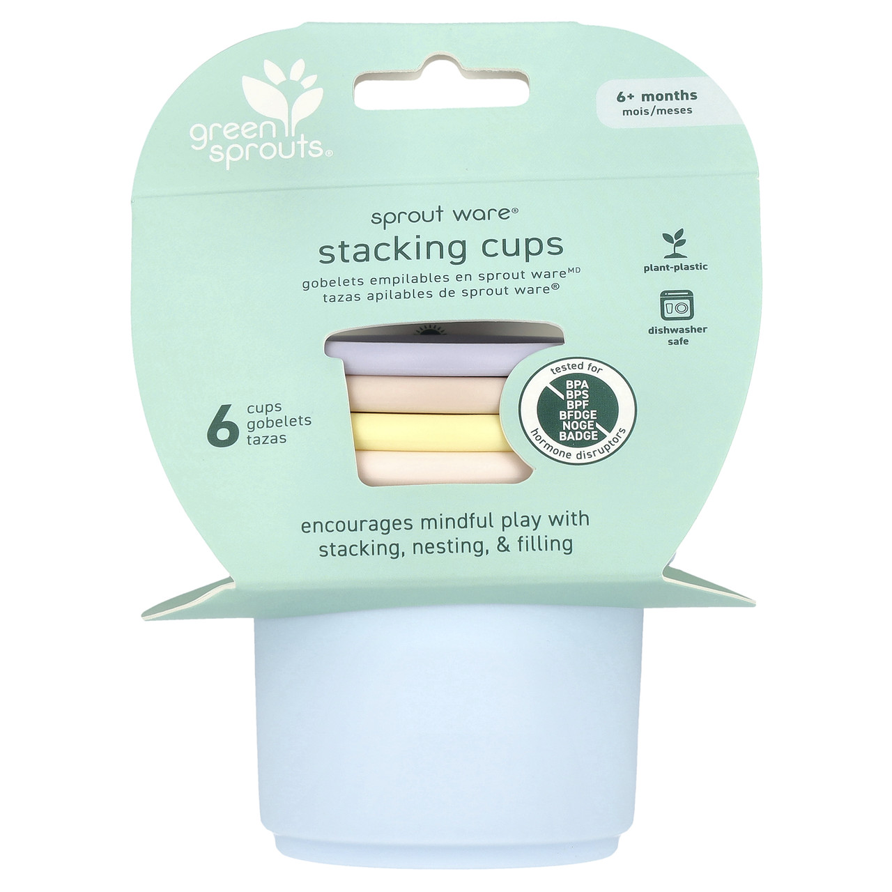 Green Sprouts, Sprout Ware®, склянки, від 6 місяців, різнобарвні, 6 склянок, Київ
