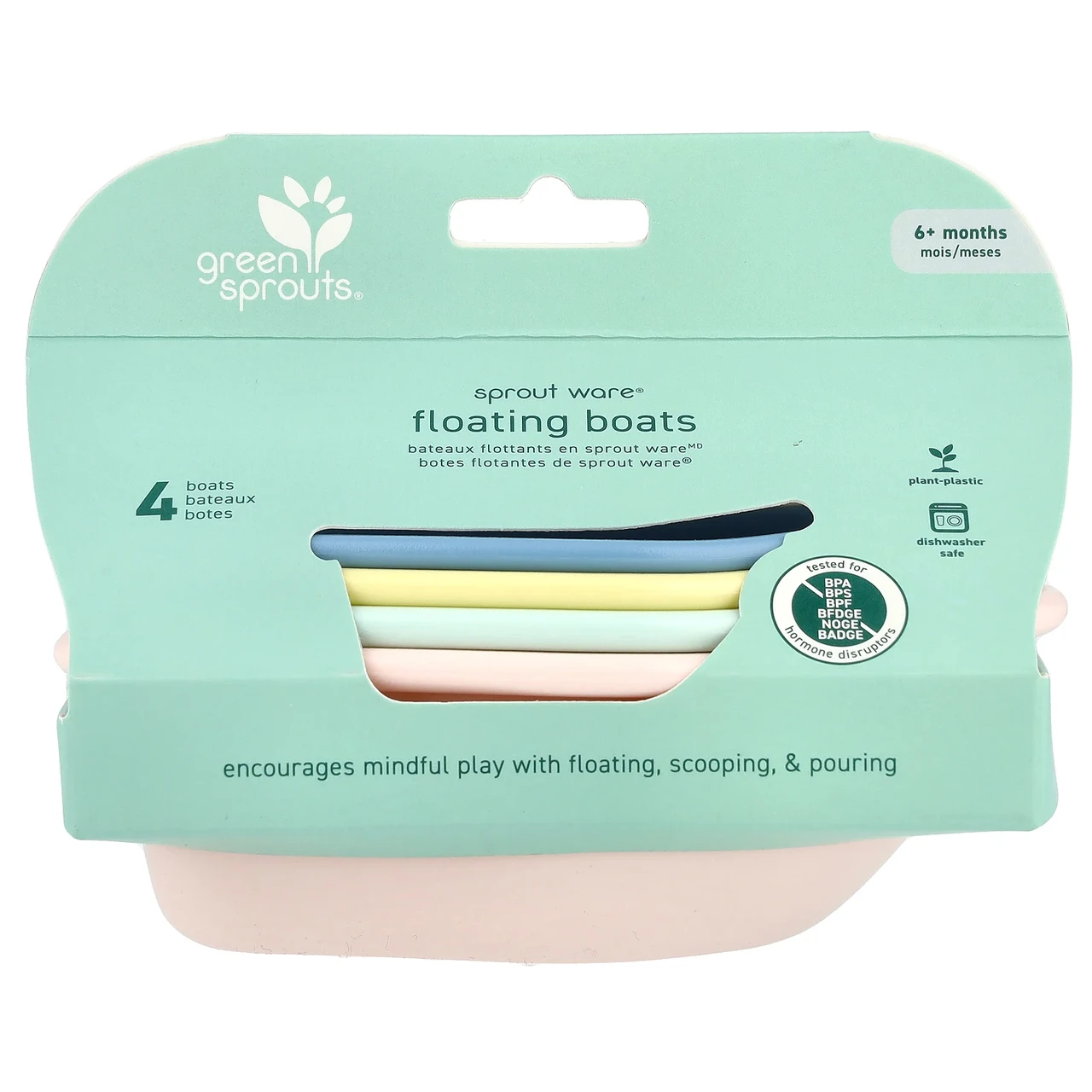 Green Sprouts, Sprout Ware® Floating Boats, 6+ Months, Multicolor, 4 Boats, Київ