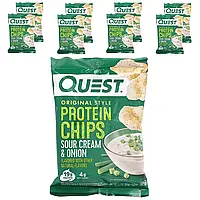 Quest Nutrition, Протеїнові чипси Original Style, сметана та цибуля, 8 пакетиків по 32 г (1,1 унції)