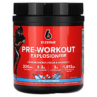 SIXSTAR, Pre-Workout Explosion 2.0, передтренувальний комплекс, заморожування, 270 г (9,52 унції) оригінал