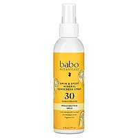 Babo Botanicals, Swim&Sport, сонцезахисний спрей із мінералами, SPF 30, 177 мл (6 рідкий. Унцій) Дніпро