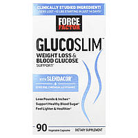 Force Factor, GlucoslimTM, підтримка для зниження ваги та рівня глюкози в крові, 90 рослинних капсул оригінал