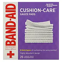 Band Aid, Cushion-Care, марлеві серветки, великі, 25 шт.