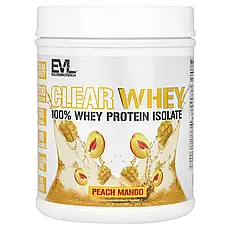 EVLution Nutrition, Clear Whey, 100% ізолят сироваткового протеїну, персик і манго, 500 г (1,1 фунта), Київ