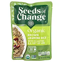 Seeds of Change, Органічний коричневий жасминовий рис із кінзою та лаймом, 240 г (8,5 унції)
