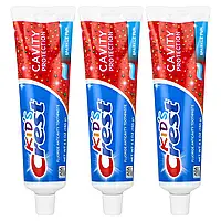 Crest, для дітей, зубна паста проти карієсу з фтором, з блискітками, 3 шт. в пакованні, 130 г (4,6 унції)