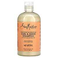 SheaMoisture, Curl & Shine, шампунь, кокос і гібіскус, 384 мл (13 рідк. унці.)