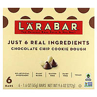 Larabar, The Original Real Fruit & Nut Bar, тісто для шоколадного печива, 6 батончиків, 45 г (1,6 унції)
